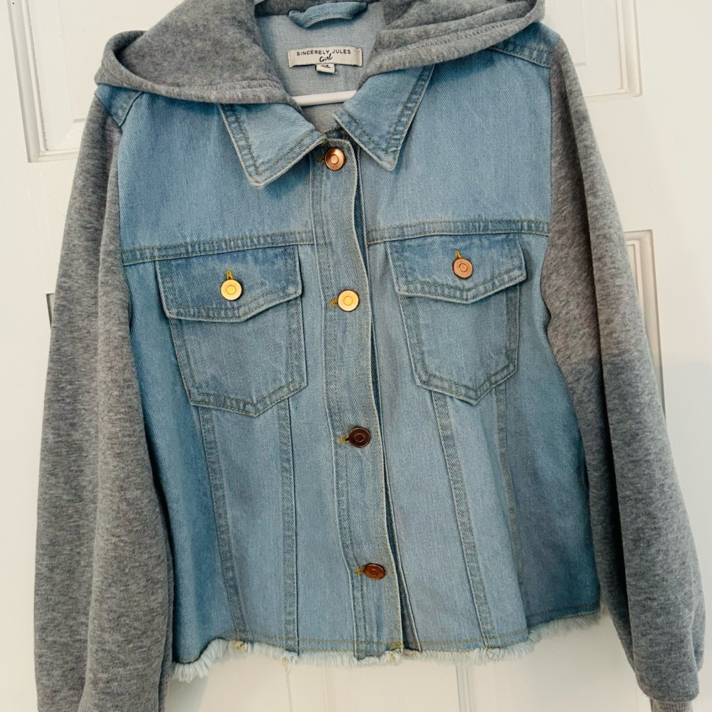 Sincerely Jules Blue and Gray Jean Jacket for Kids
